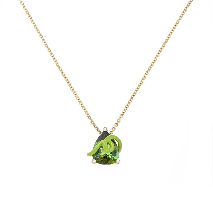 CHIHIRO NECKLACE IN LIME GREEN WITH TOURMALINE