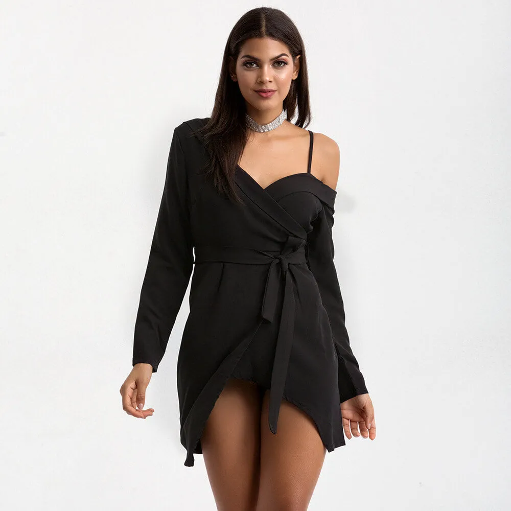 Cold Shoulder Wrap Short Dress