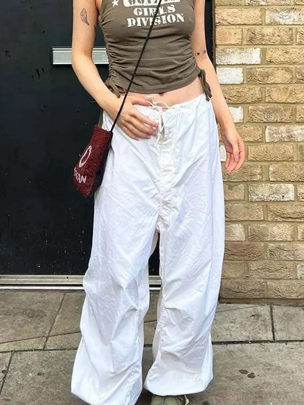 Cozy Low Waist Parachute Cargo Pants