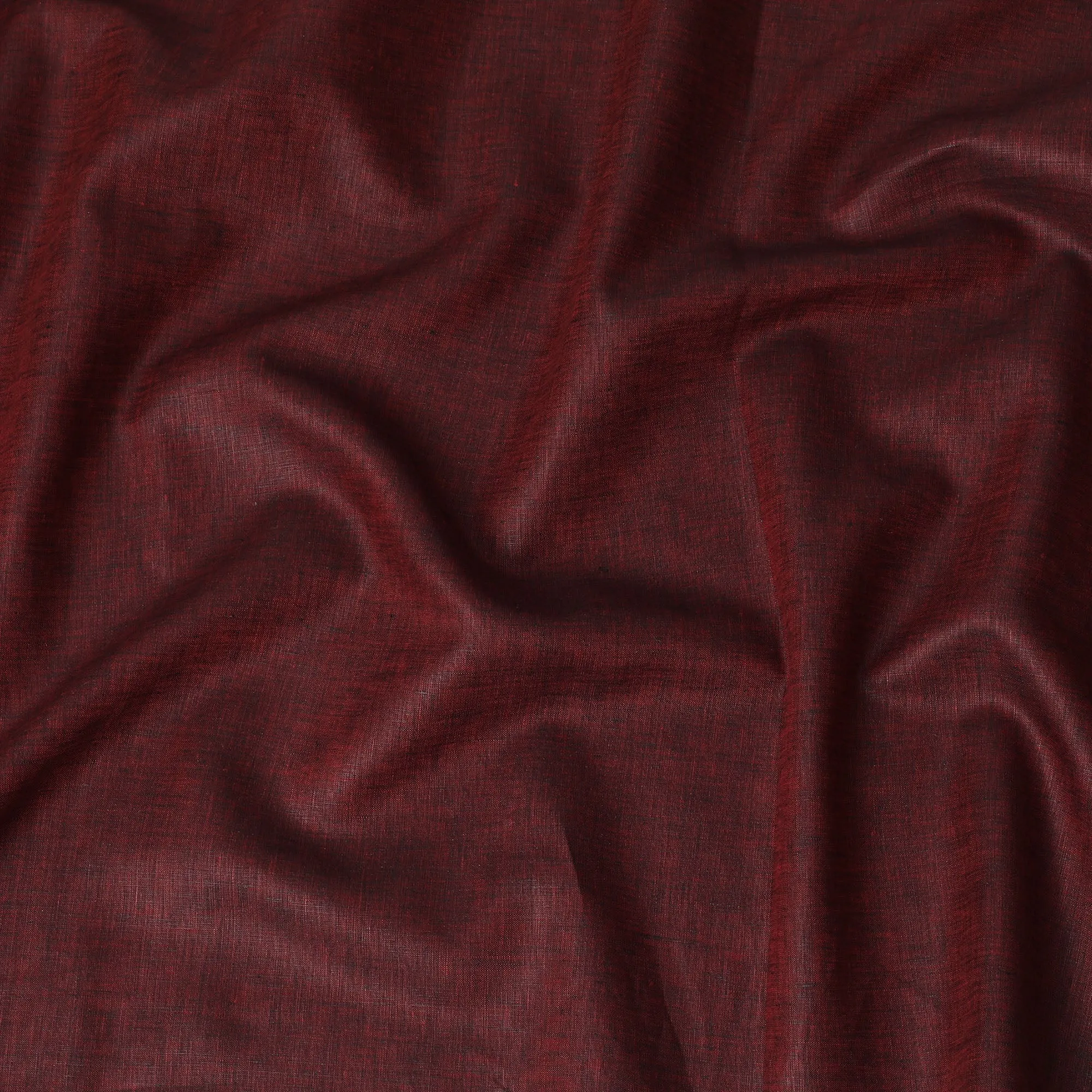 Deep Maroon Plain Premium Pure Linen Fabric - 60 Lea Quality, 140 cm Width-D19937