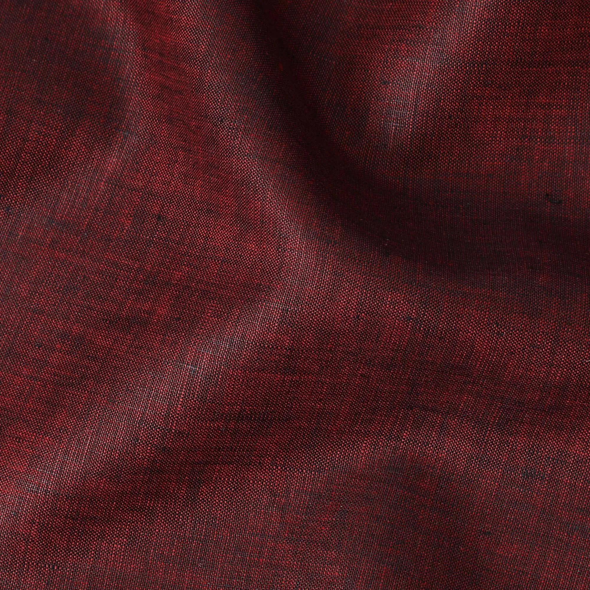 Deep Maroon Plain Premium Pure Linen Fabric - 60 Lea Quality, 140 cm Width-D19937