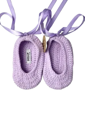 DOLLY by Le Petit Tom ® CROCHET BABY BALLERINAS lavender