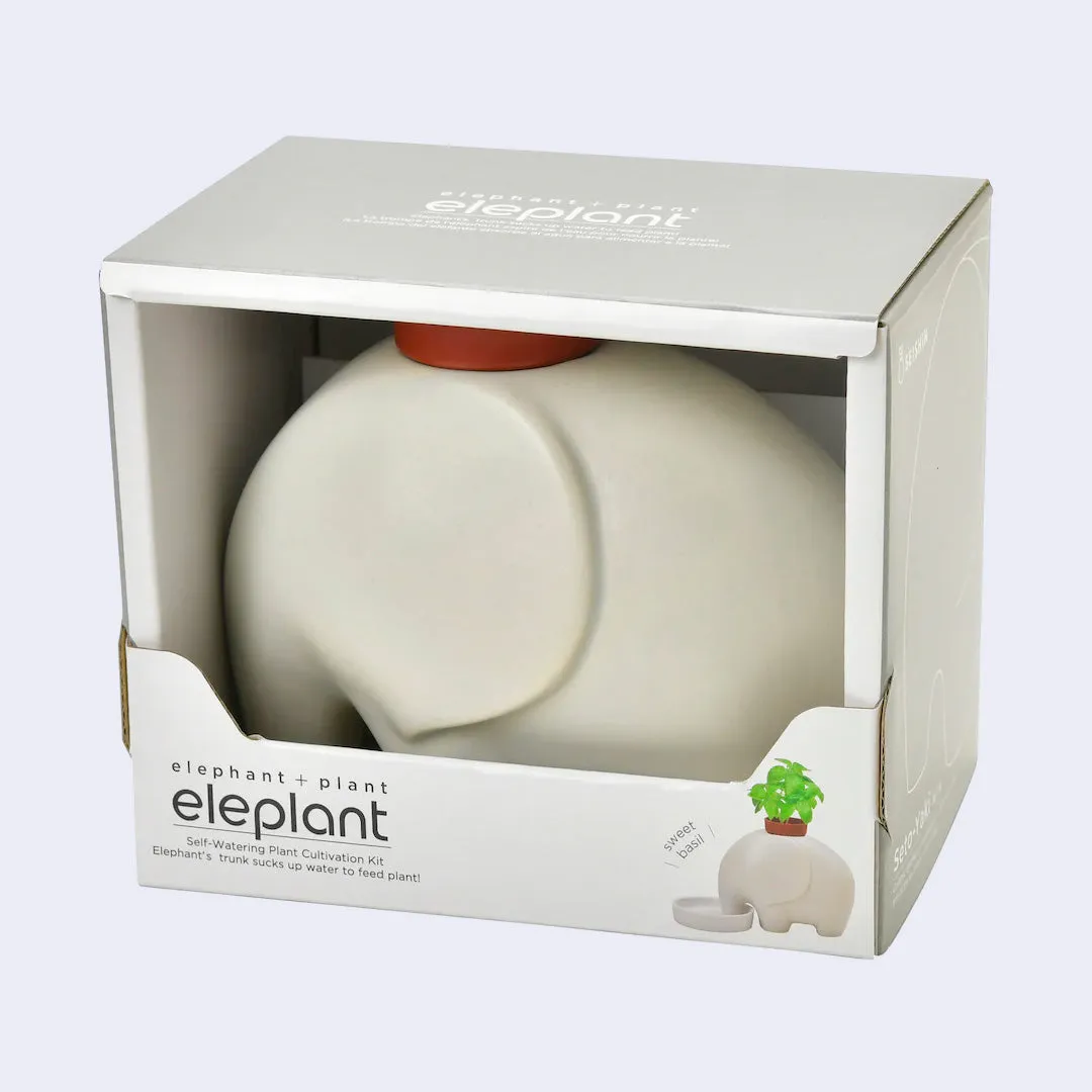 Eleplant - Self-Watering Planter (White - Sweet Basil)