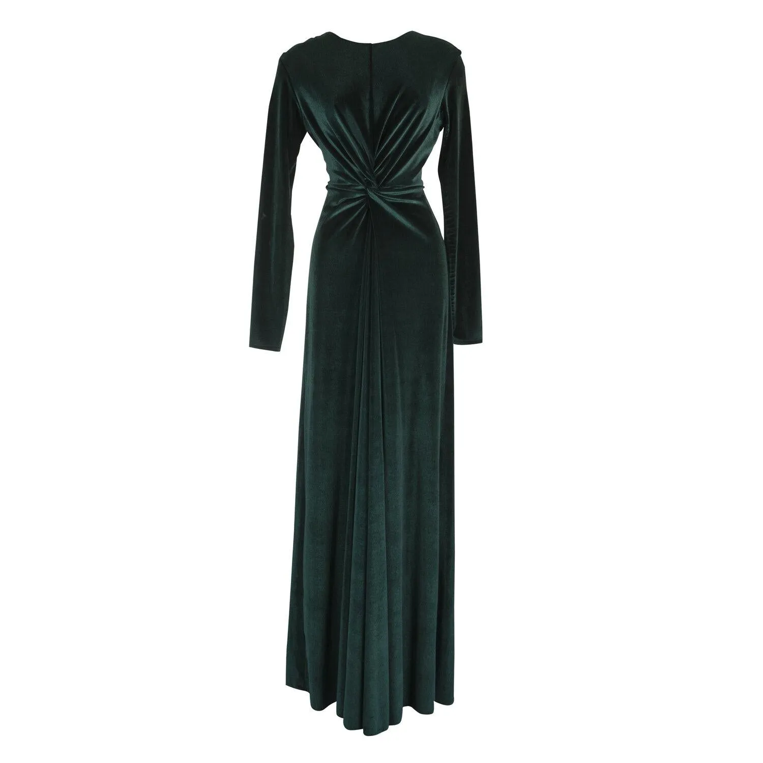 Emerald Velvet Knot Dress