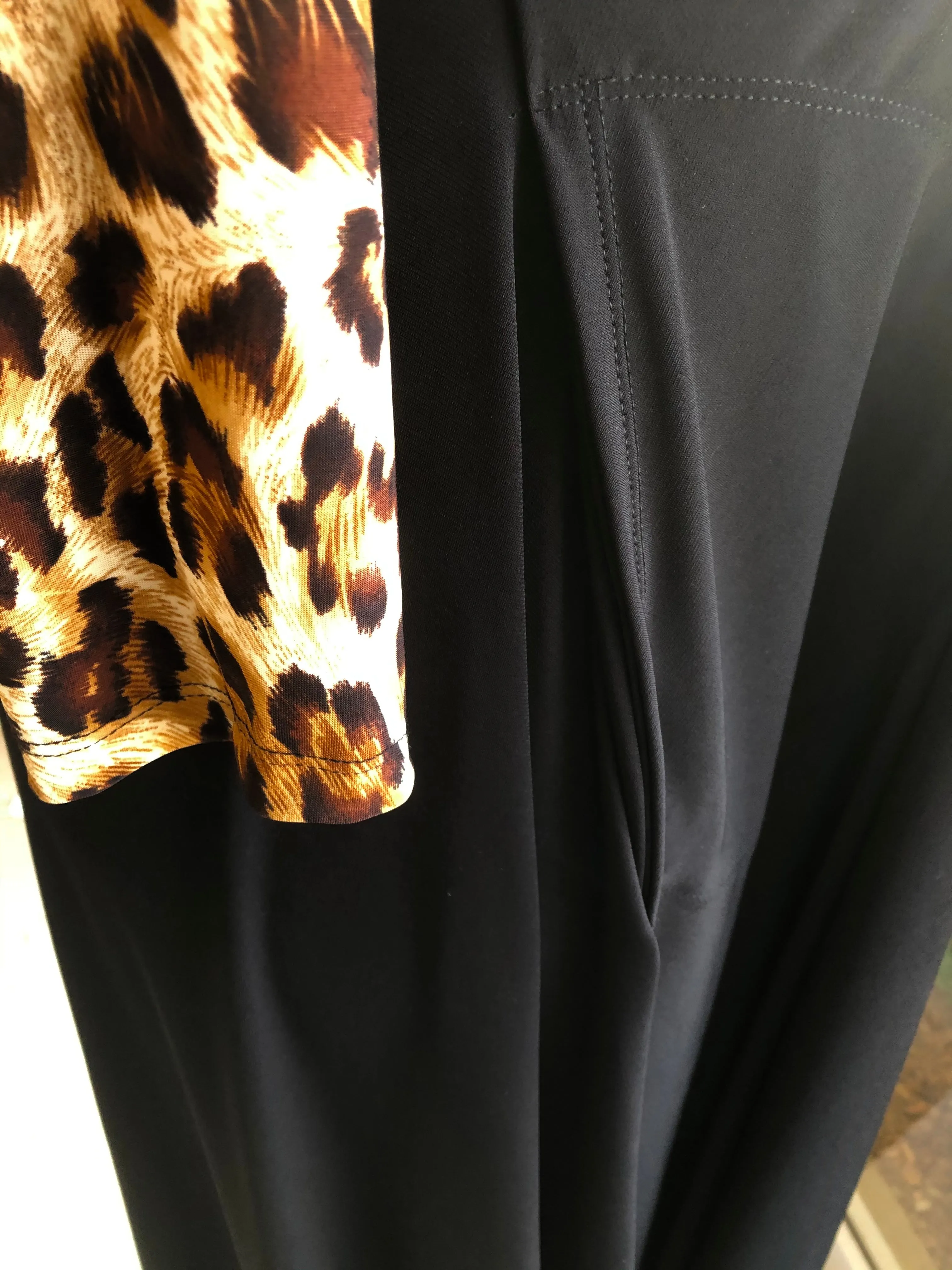 Emma Black and Leopard Contrast Dress (PL)