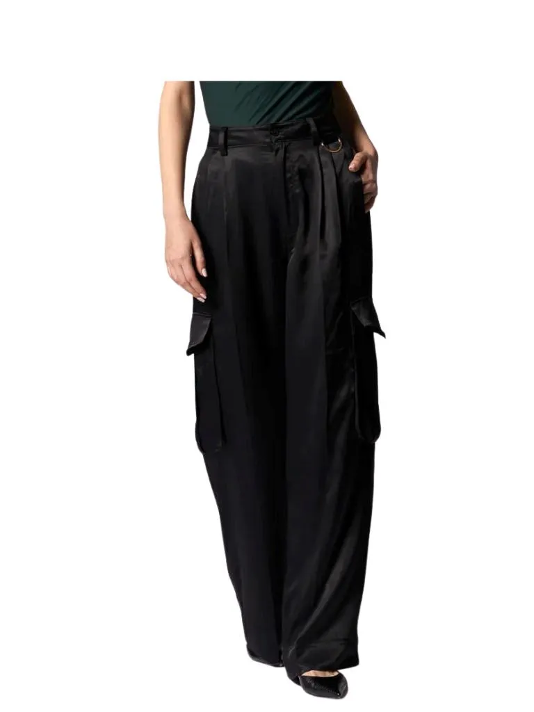 Equipment Anathilde Satin Cargo Pant - True Black