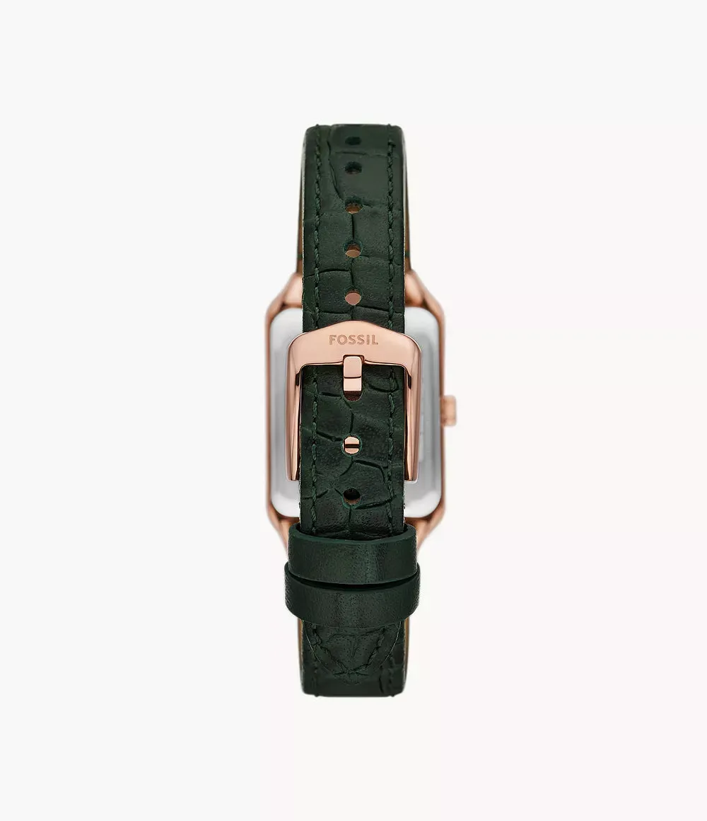 Fossil Raquel Three-Hand Date Green Croco LiteHide™ Leather Watch ES5366