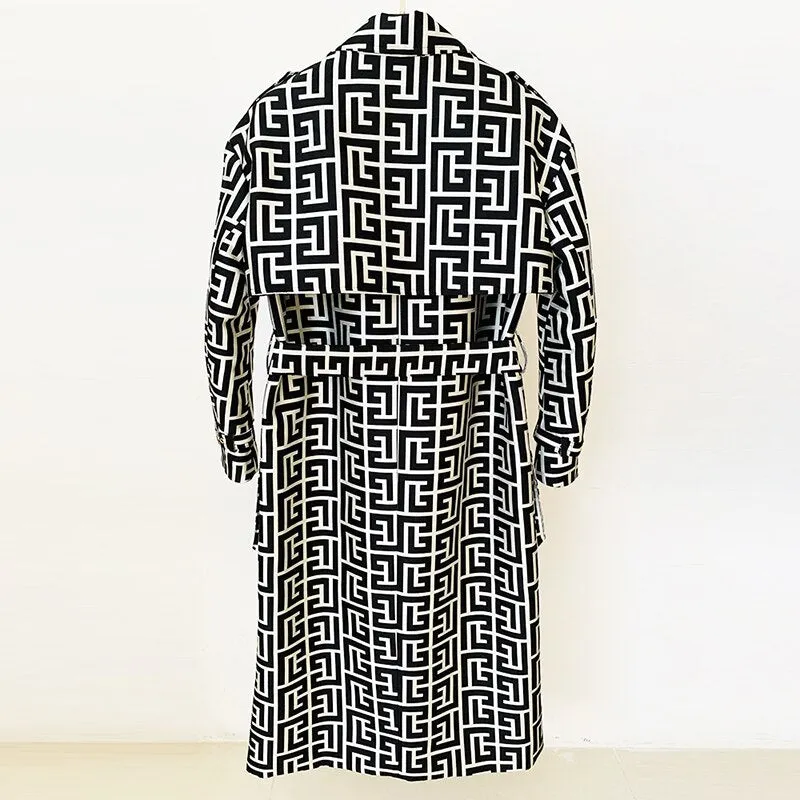 Geometrical Monogram Trench OverCoat