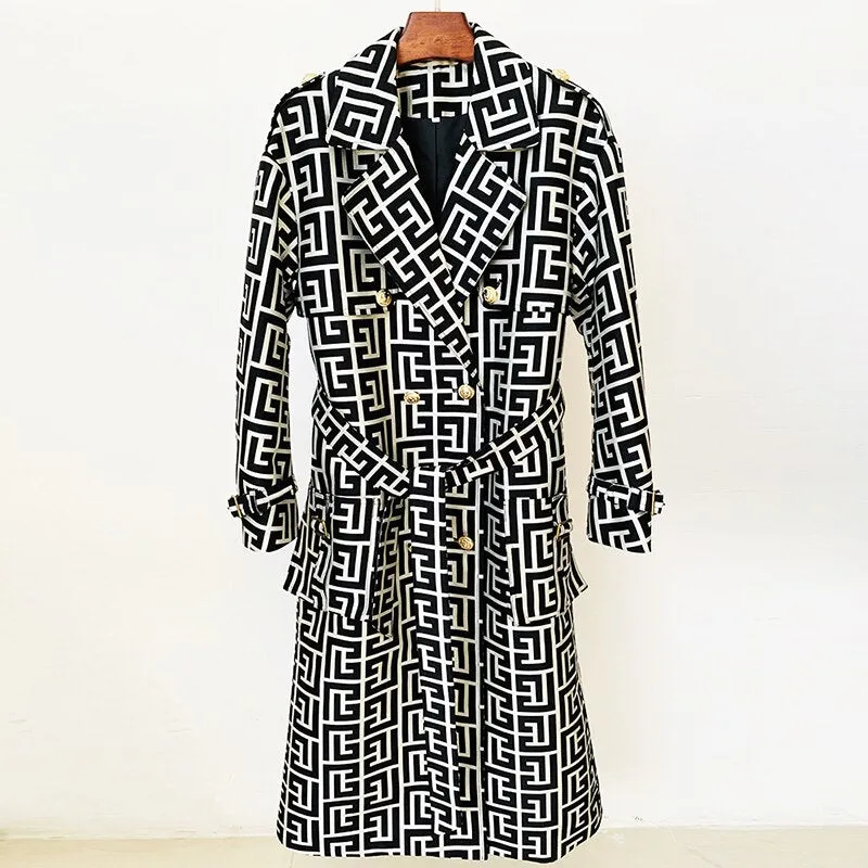 Geometrical Monogram Trench OverCoat