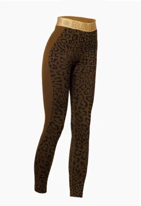 Goldbergh Caitlyn Ski Thermal Legging in Brown Animal Print