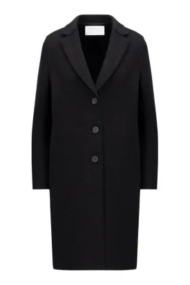 Harris Wharf London Wool Overcoat in Black