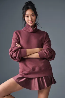 Hazy Mock Neck Pullover - Burgundy Truffle