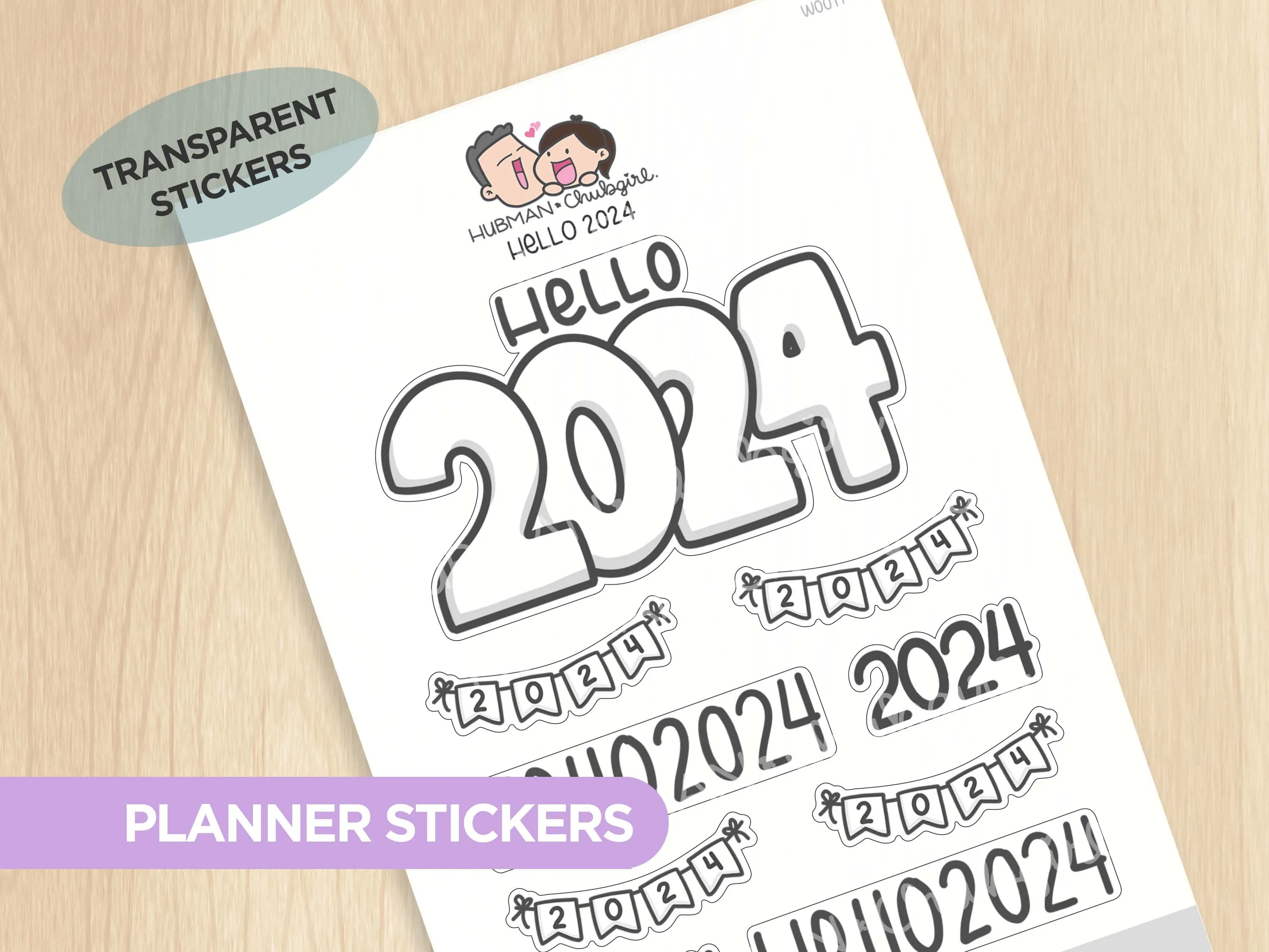 Hello 2024 Planner Stickers