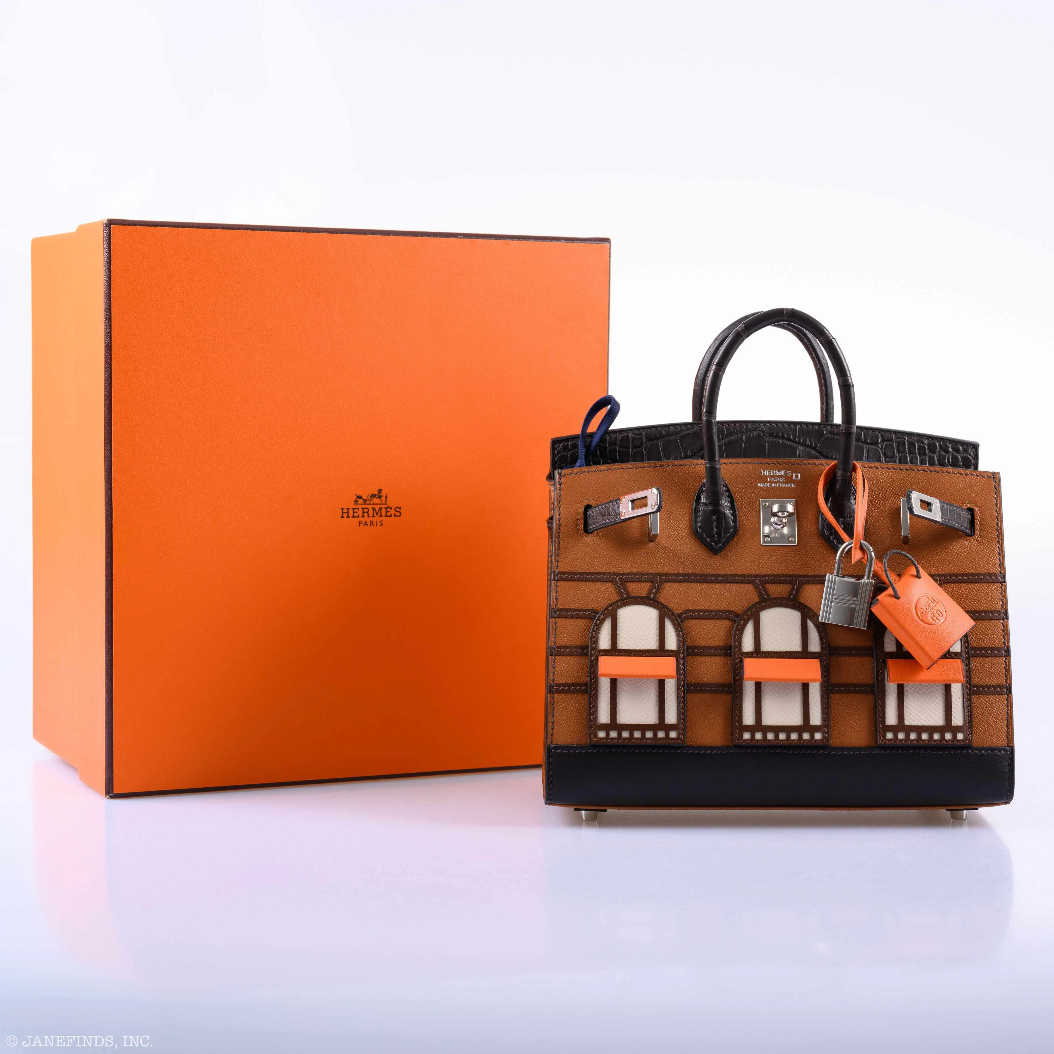 Hermès Day Faubourg Birkin 20 Sellier Gold Madame and Ebene Matte Alligator Palladium Hardware