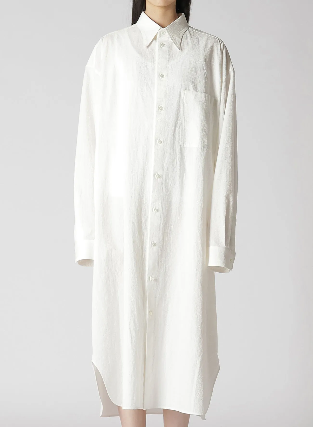 HIGH TWISTED COTTON LONG SHIRT