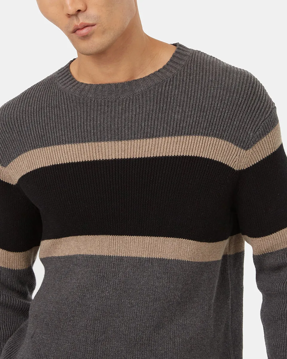 Highline Ribbed Blocked Crew