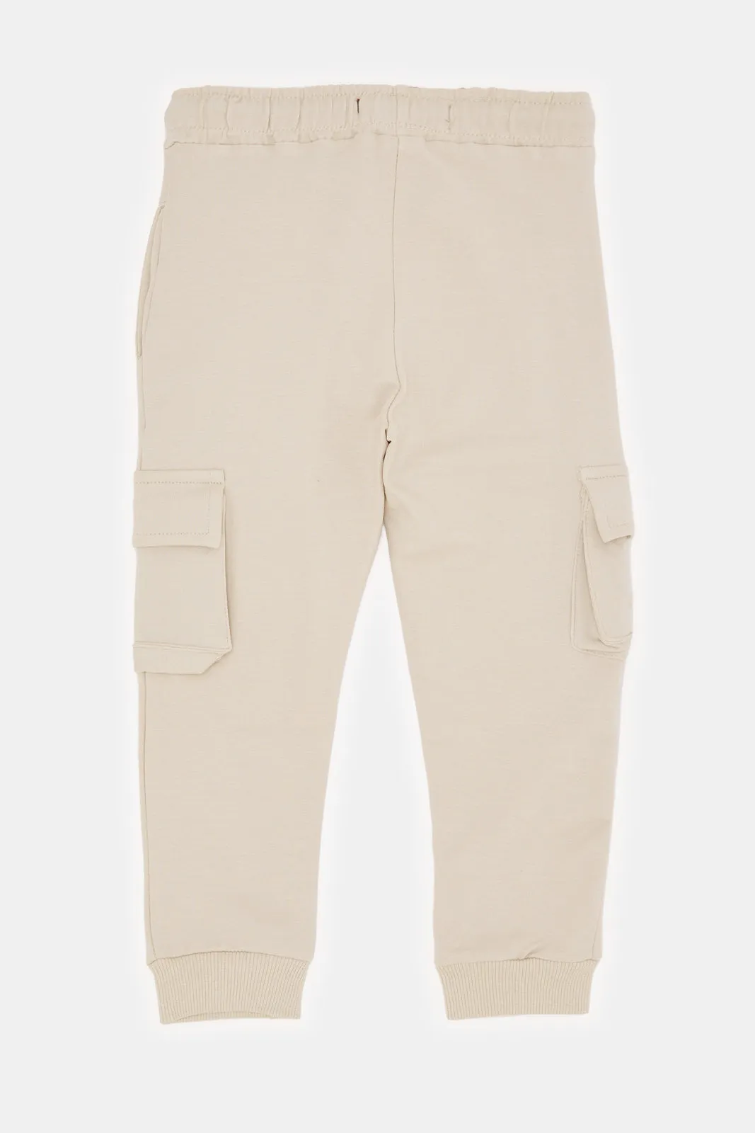 Infant Boys Cream Cargo Track Pants