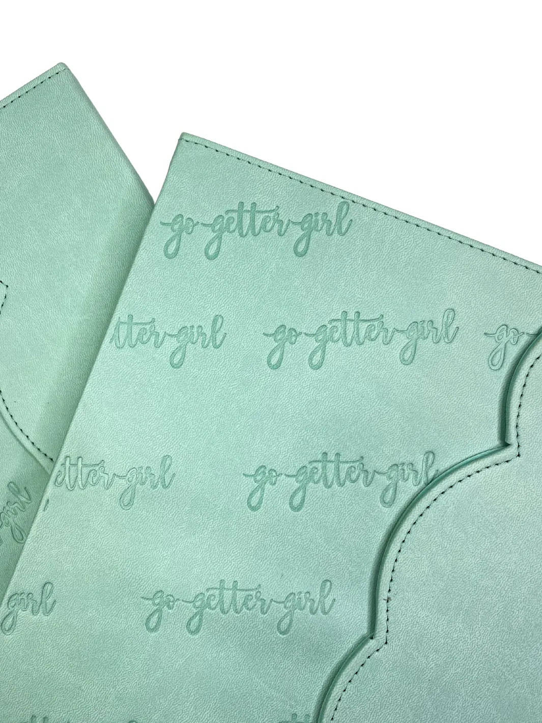 Large Premium Lined Notebook - Scalloped- Mint Pistachio