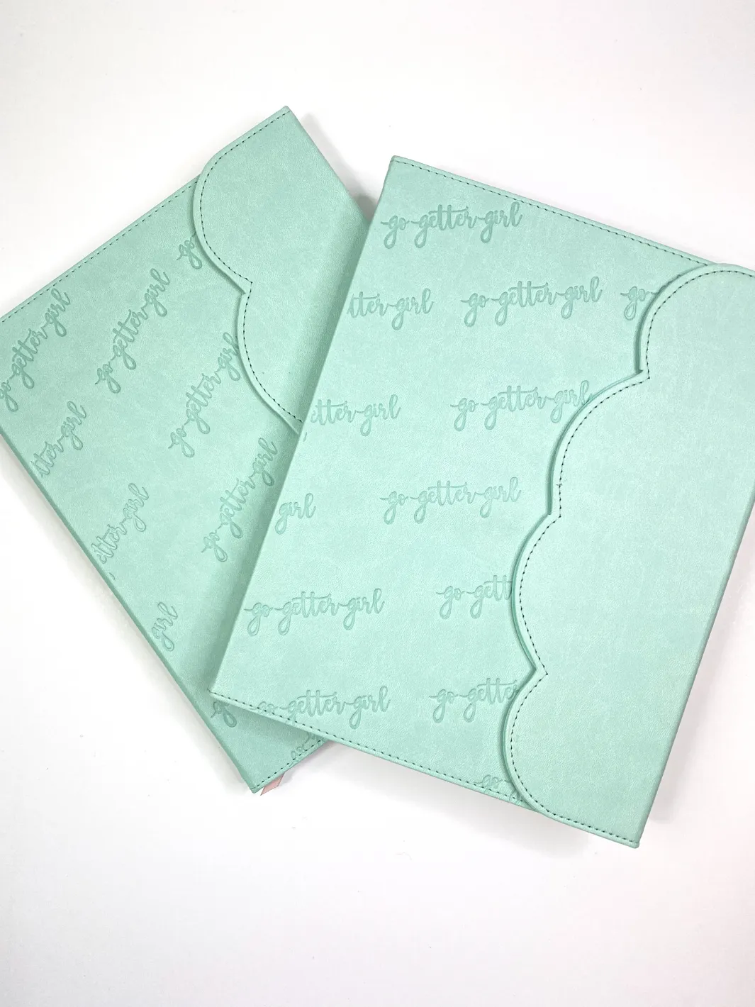 Large Premium Lined Notebook - Scalloped- Mint Pistachio