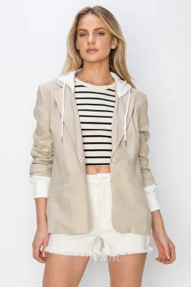 Linen Blazer with Hoodie