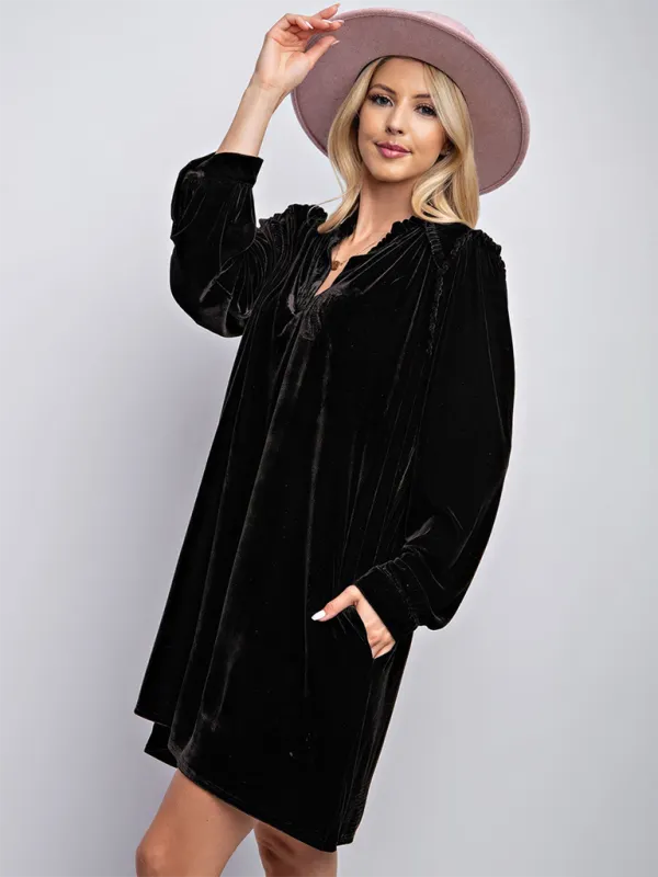 Luxurious Velvet Tunic Dress for Layering This Winter