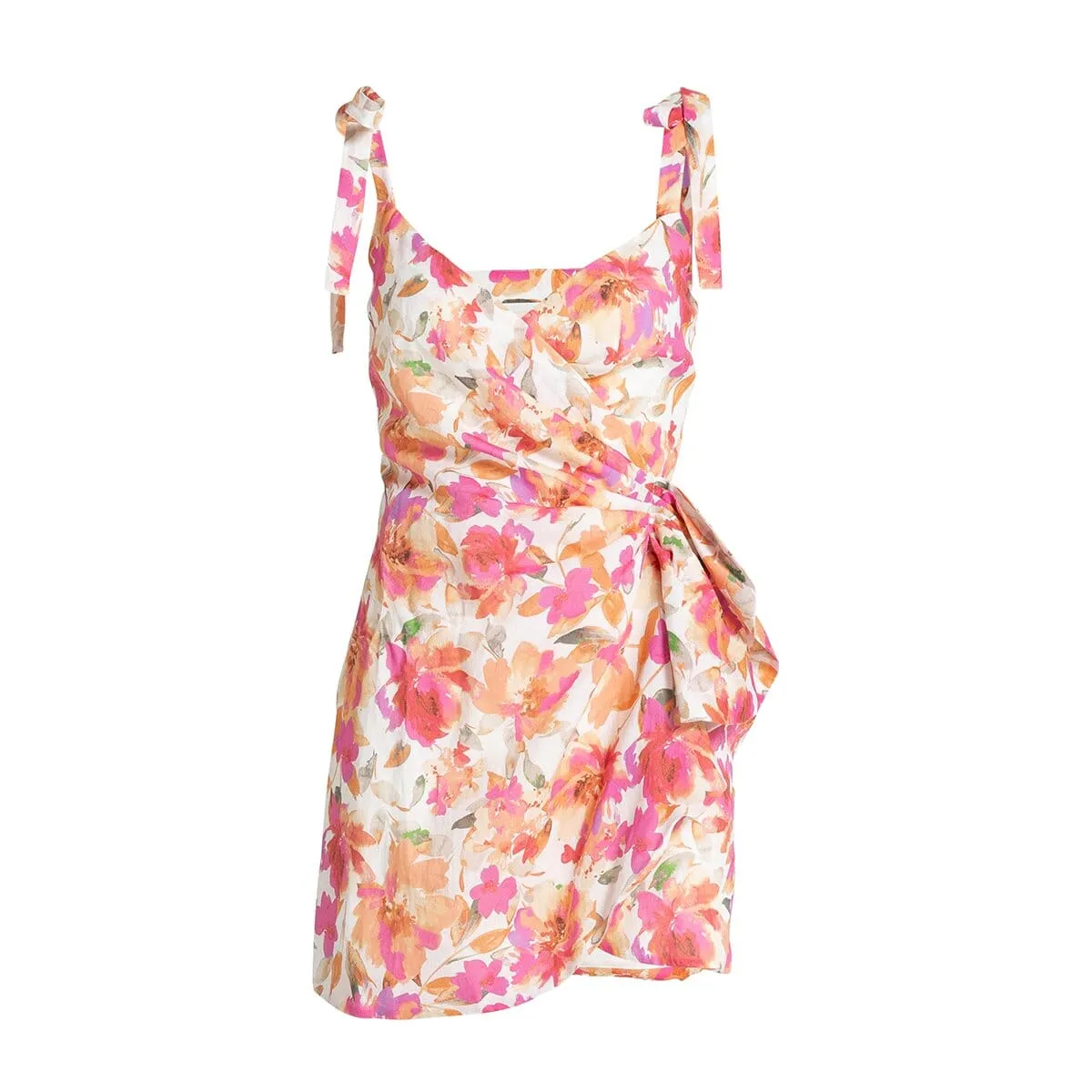 MARNI MINI DRESS - Pink Peach Floral