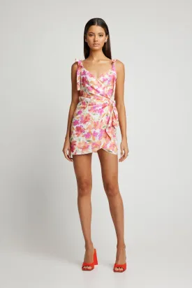 MARNI MINI DRESS - Pink Peach Floral