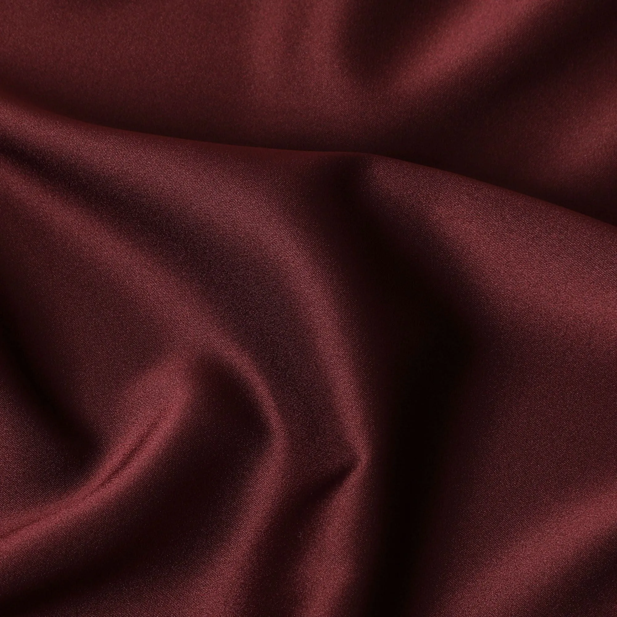 Maroon Crepe Satin Fabric: Textural Richness from Japan-D17603