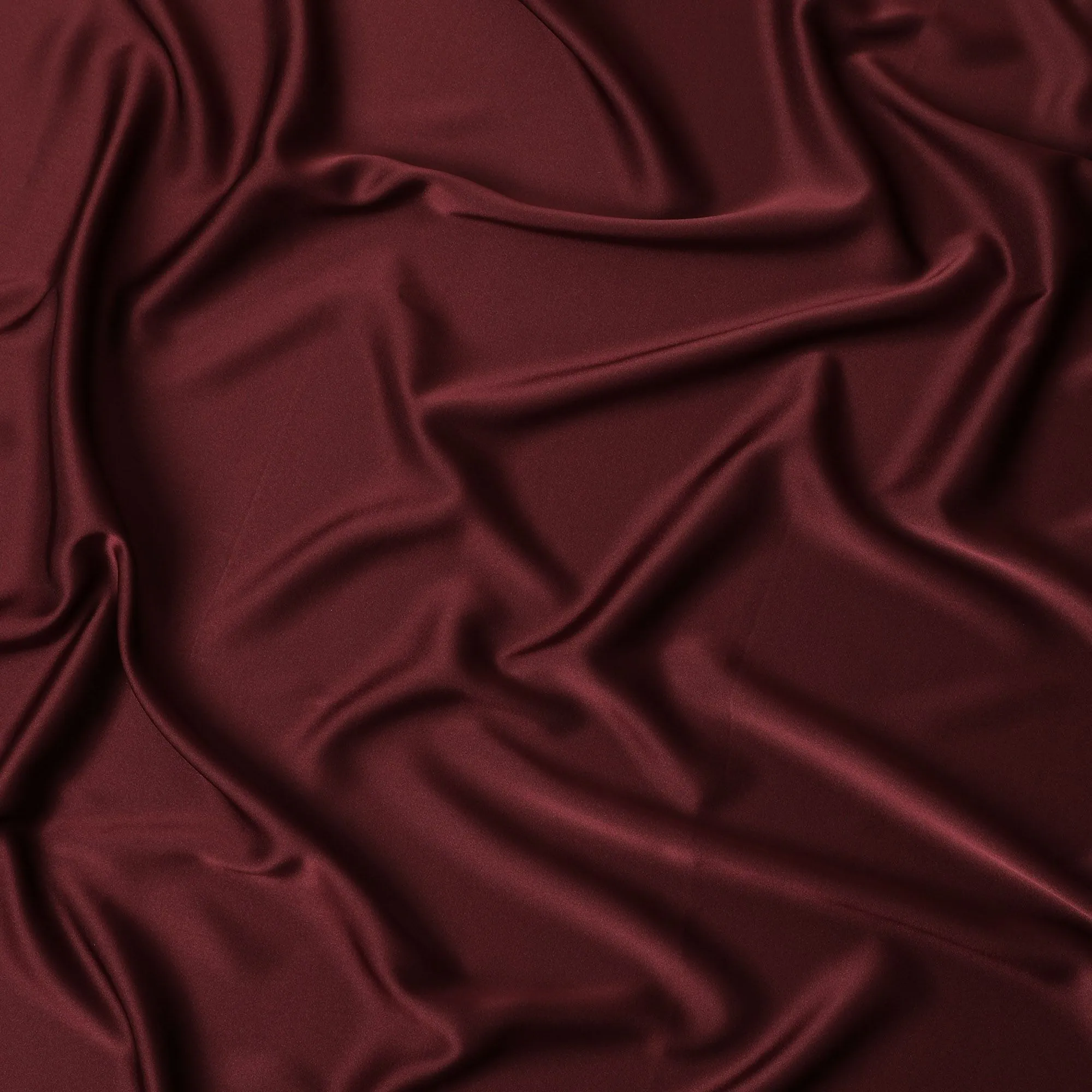 Maroon Crepe Satin Fabric: Textural Richness from Japan-D17603