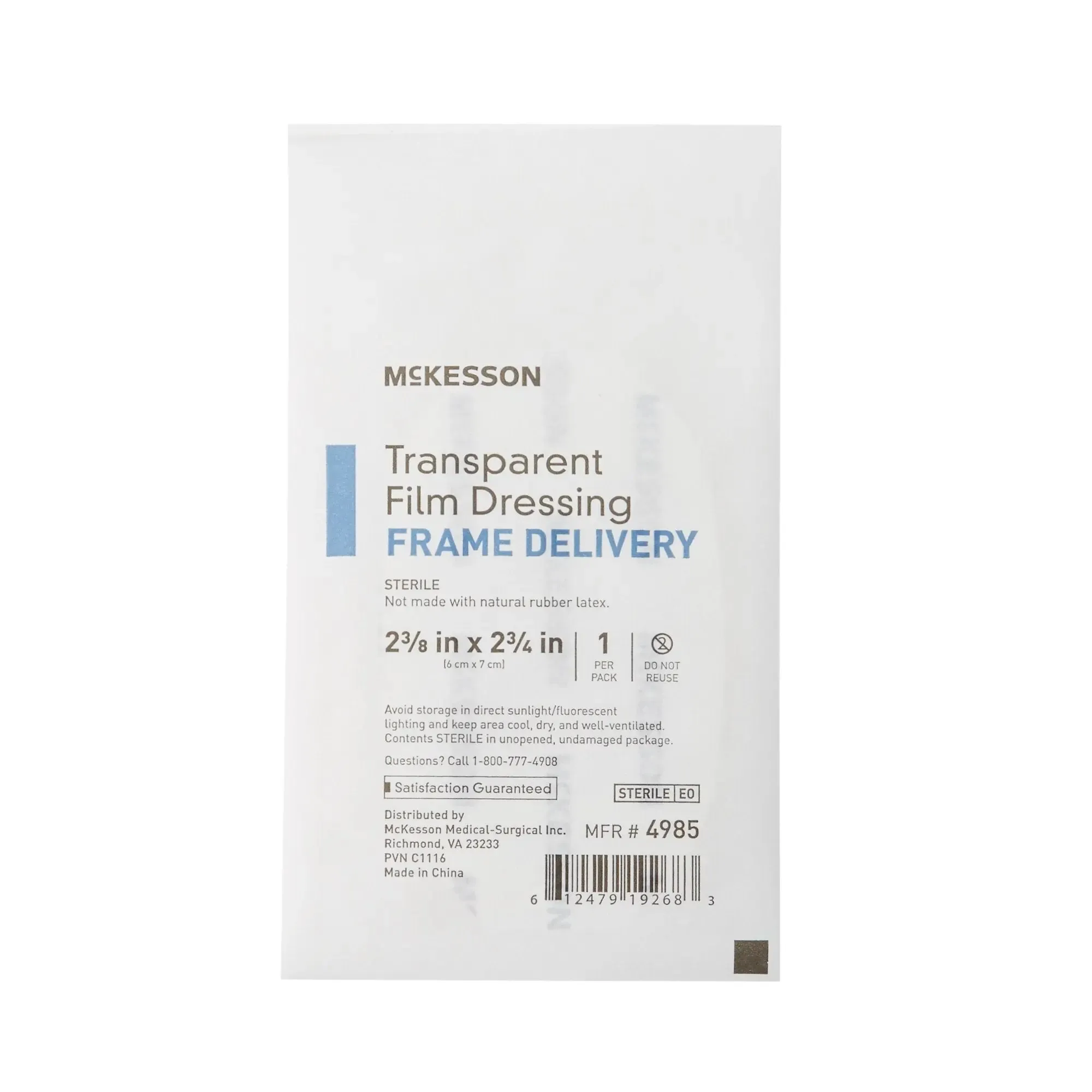 McKesson Octagonal Sterile Dressing with Frame-Style Delivery, 2-3/8 x 2-3/4 Inch, Transparent