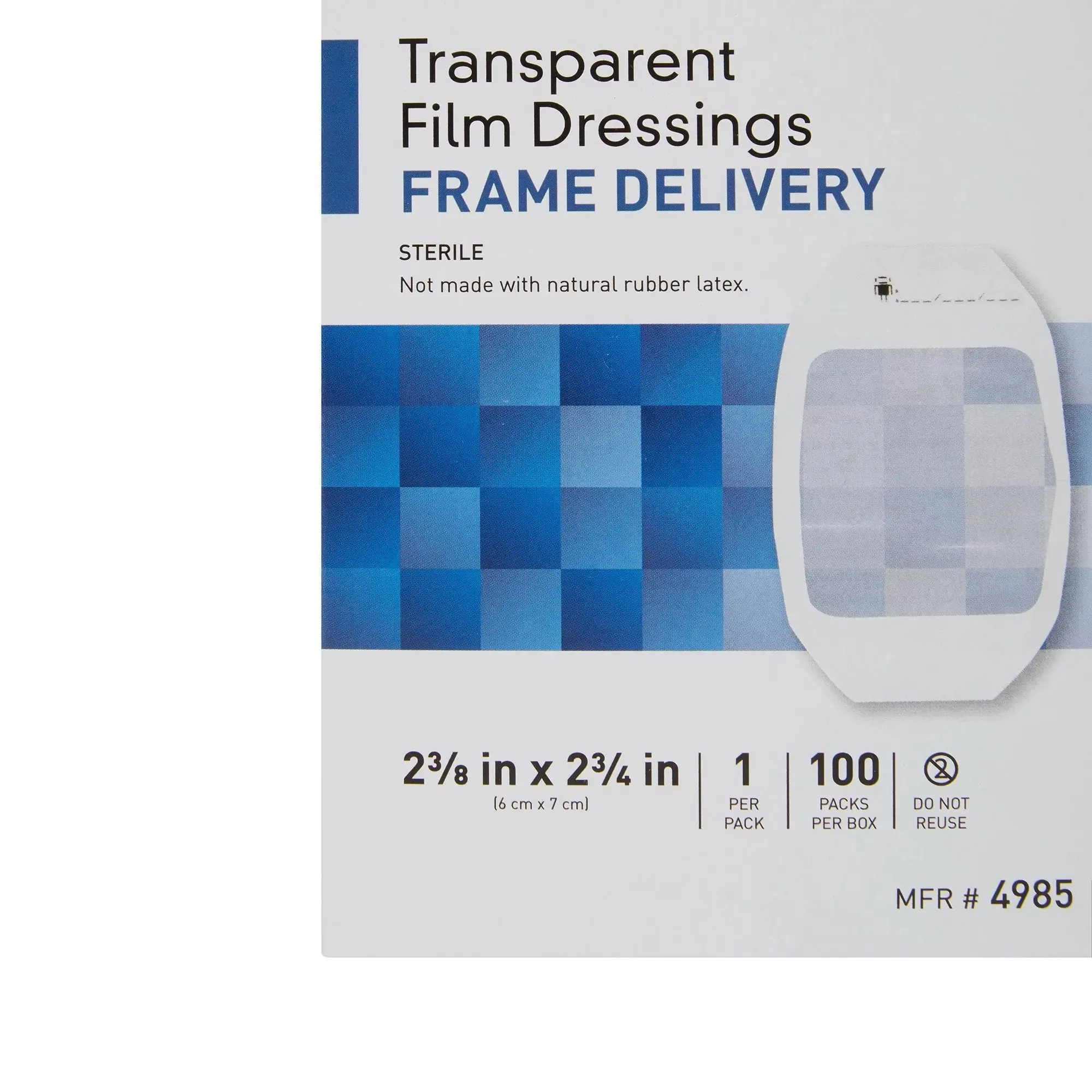 McKesson Octagonal Sterile Dressing with Frame-Style Delivery, 2-3/8 x 2-3/4 Inch, Transparent