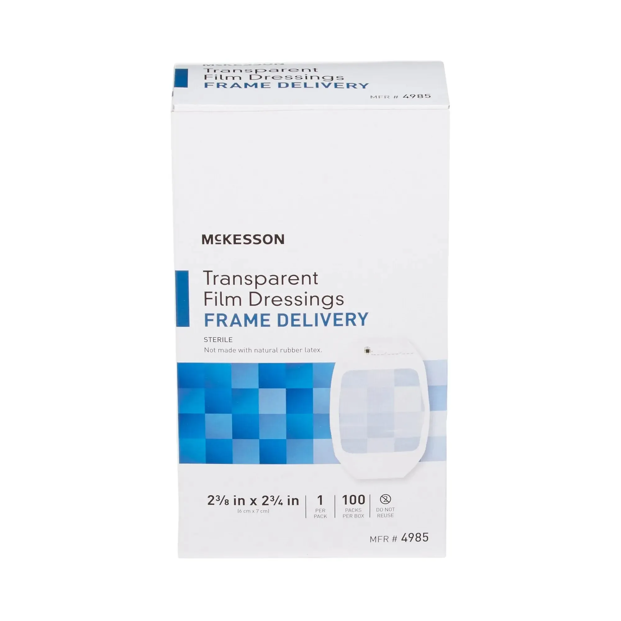 McKesson Octagonal Sterile Dressing with Frame-Style Delivery, 2-3/8 x 2-3/4 Inch, Transparent