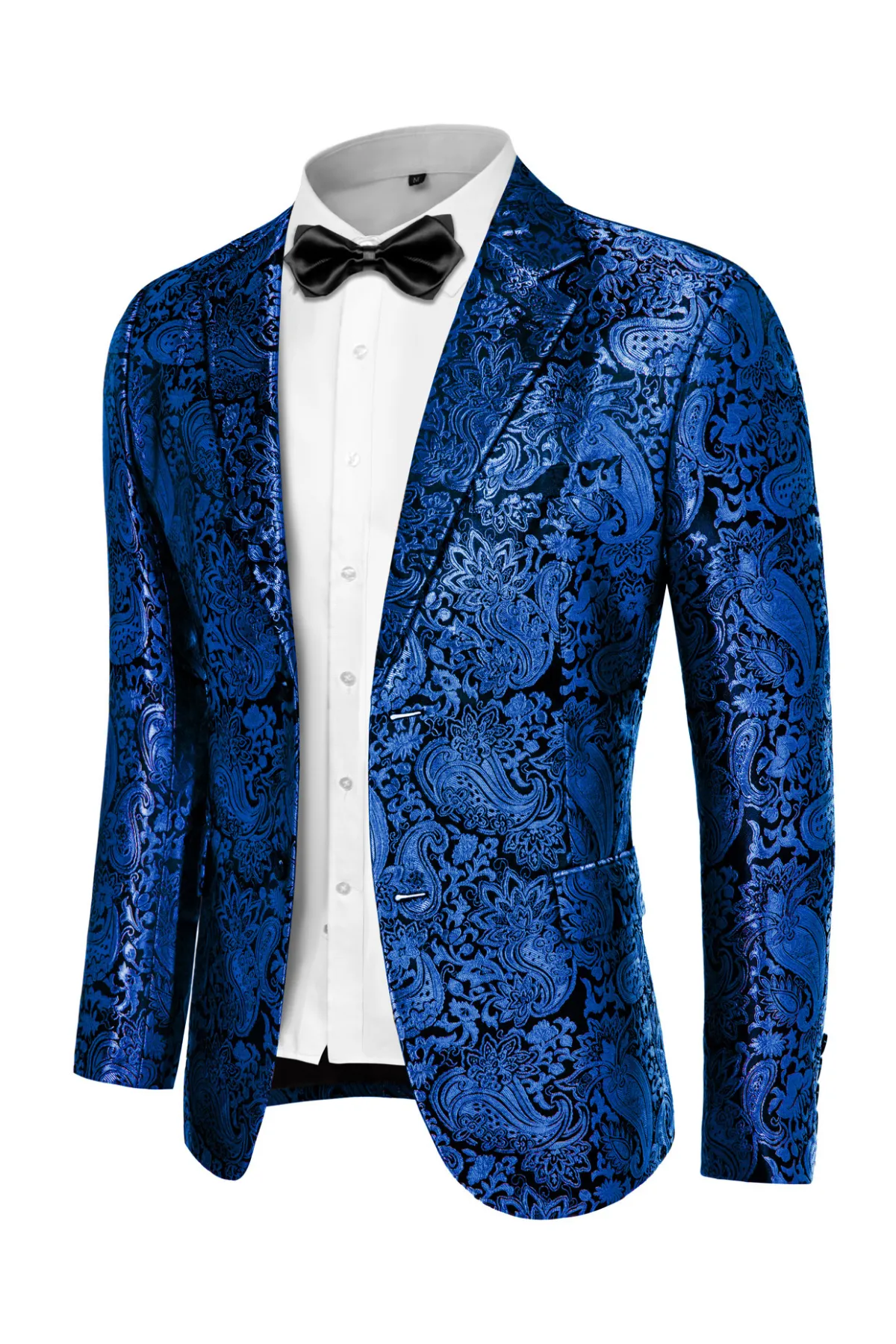 Mens Floral Tuxedo Two Buttons Jacket Paisley Suit Blazer Jacket for Dinner Prom