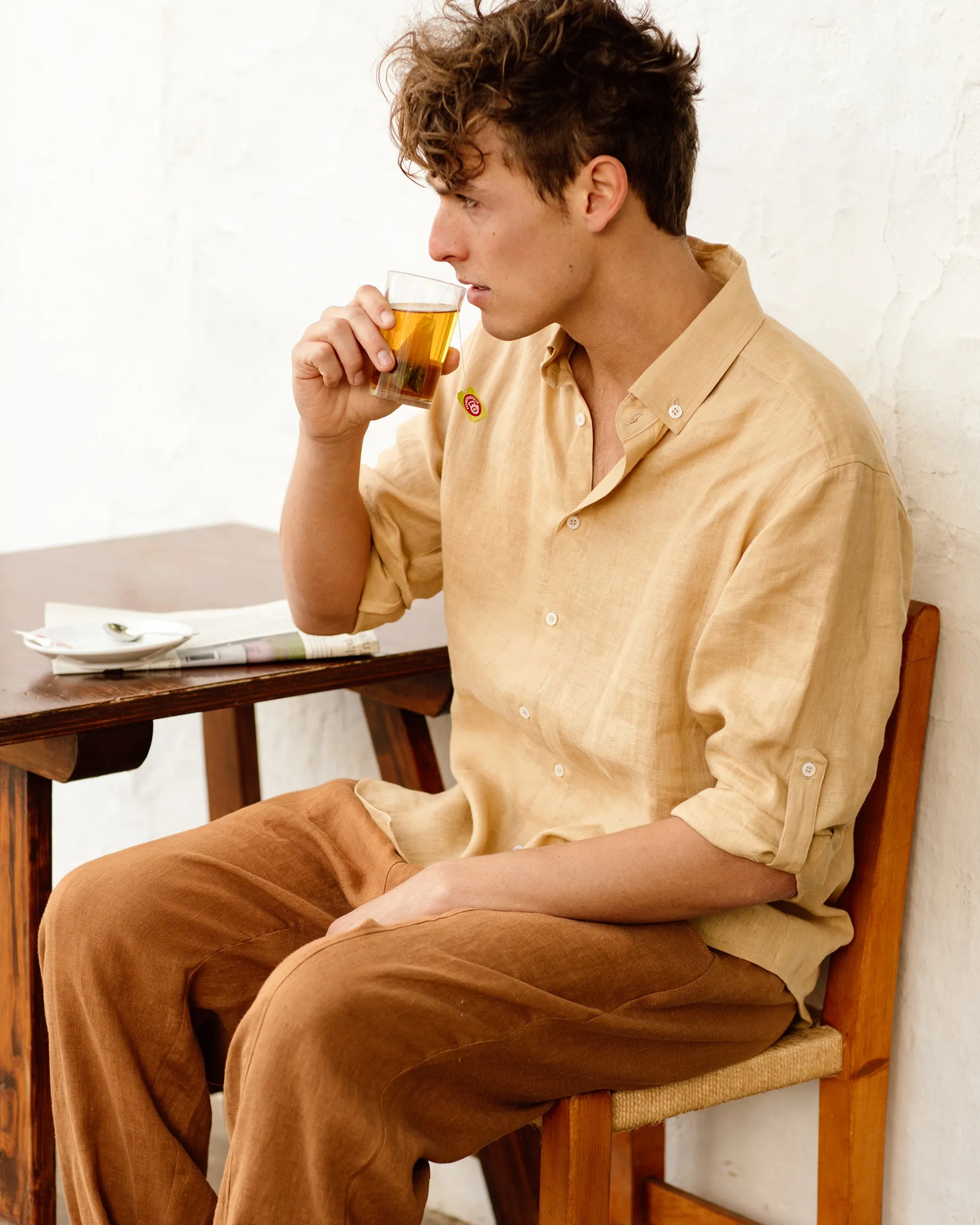 Men's linen pants TRUCKEE in Cinnamon