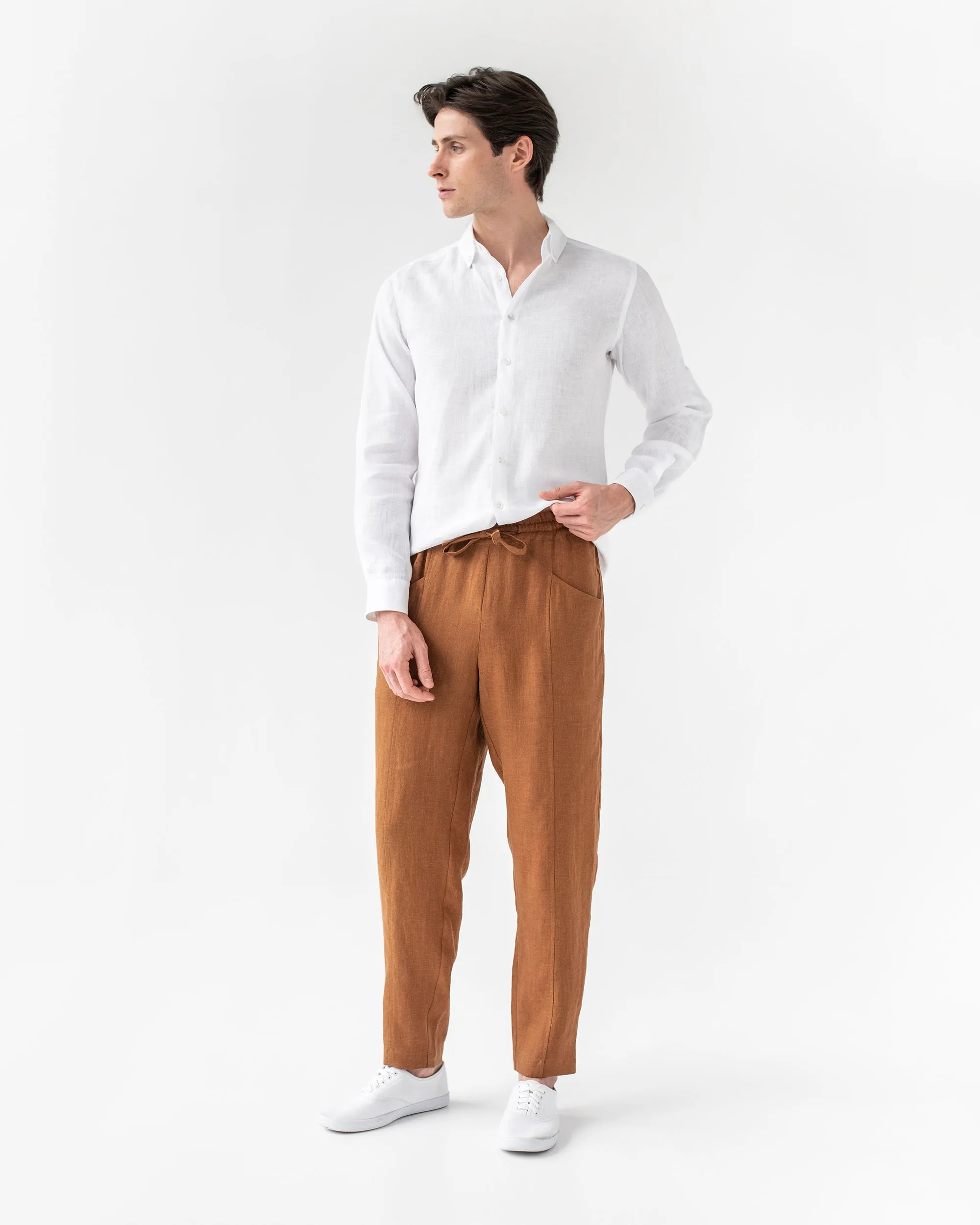 Men's linen pants TRUCKEE in Cinnamon