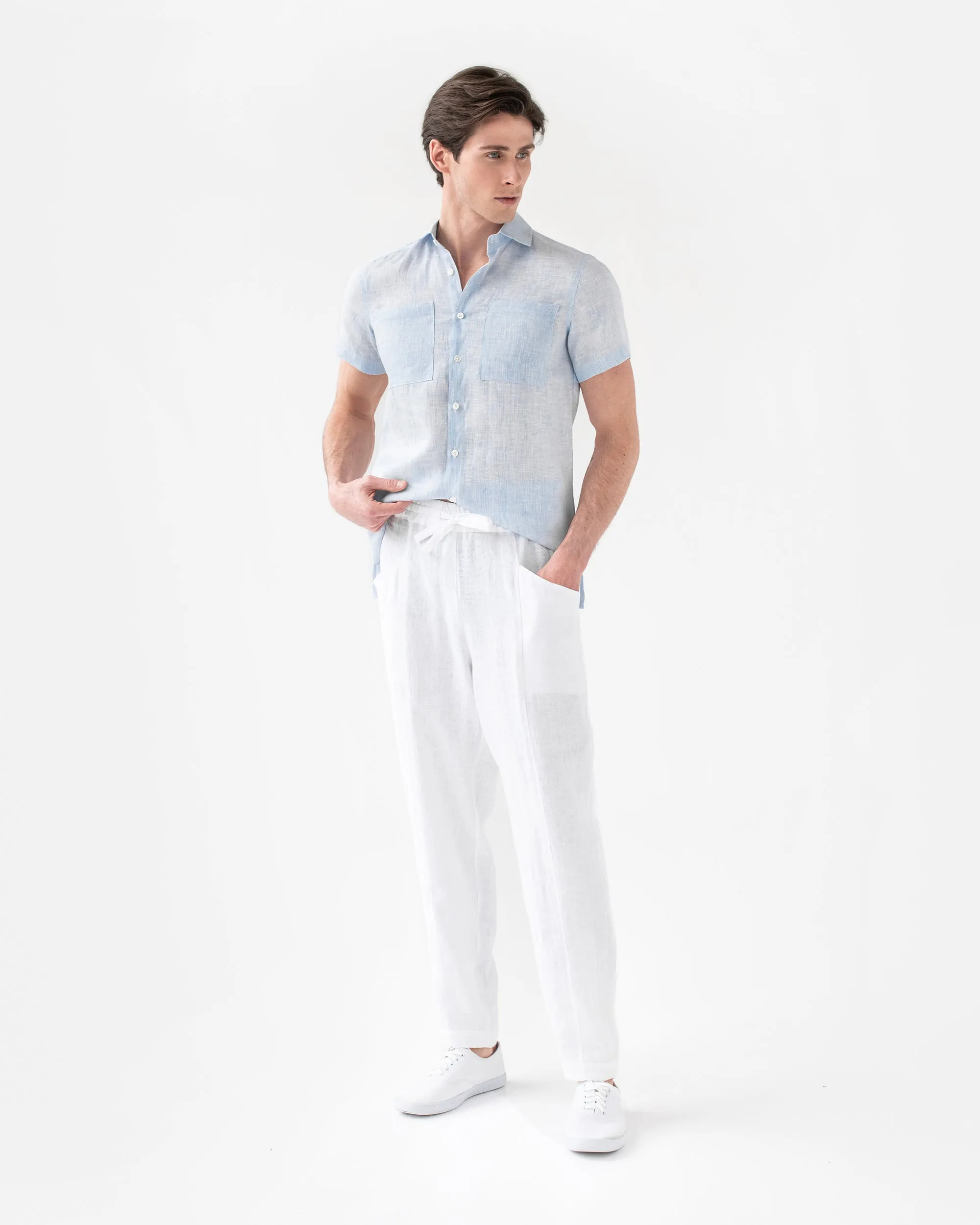 Men's linen pants TRUCKEE in White