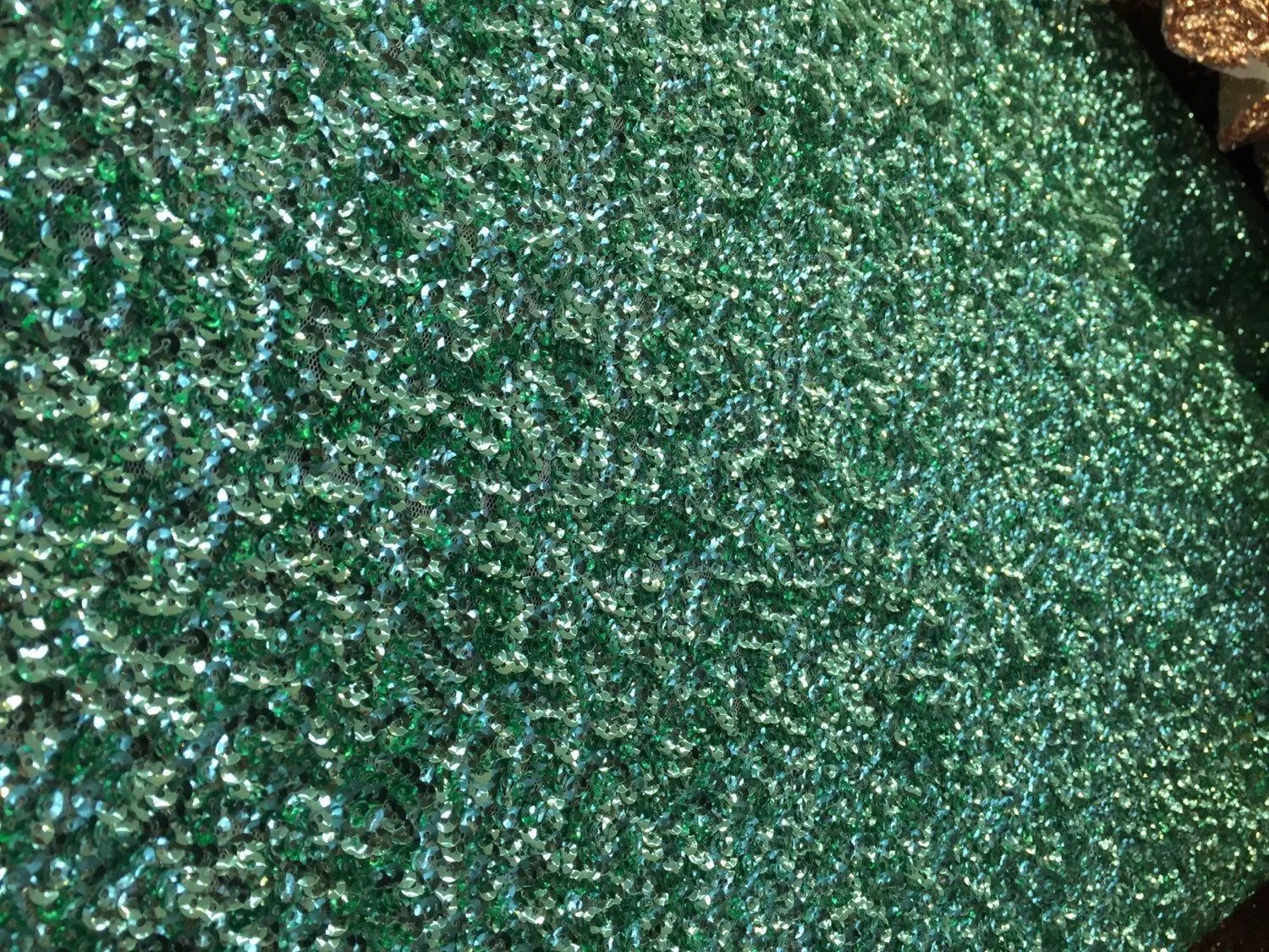 Mint mermaid fish scales sequins- seaweed sequins design- sold by the yard.58" wide.