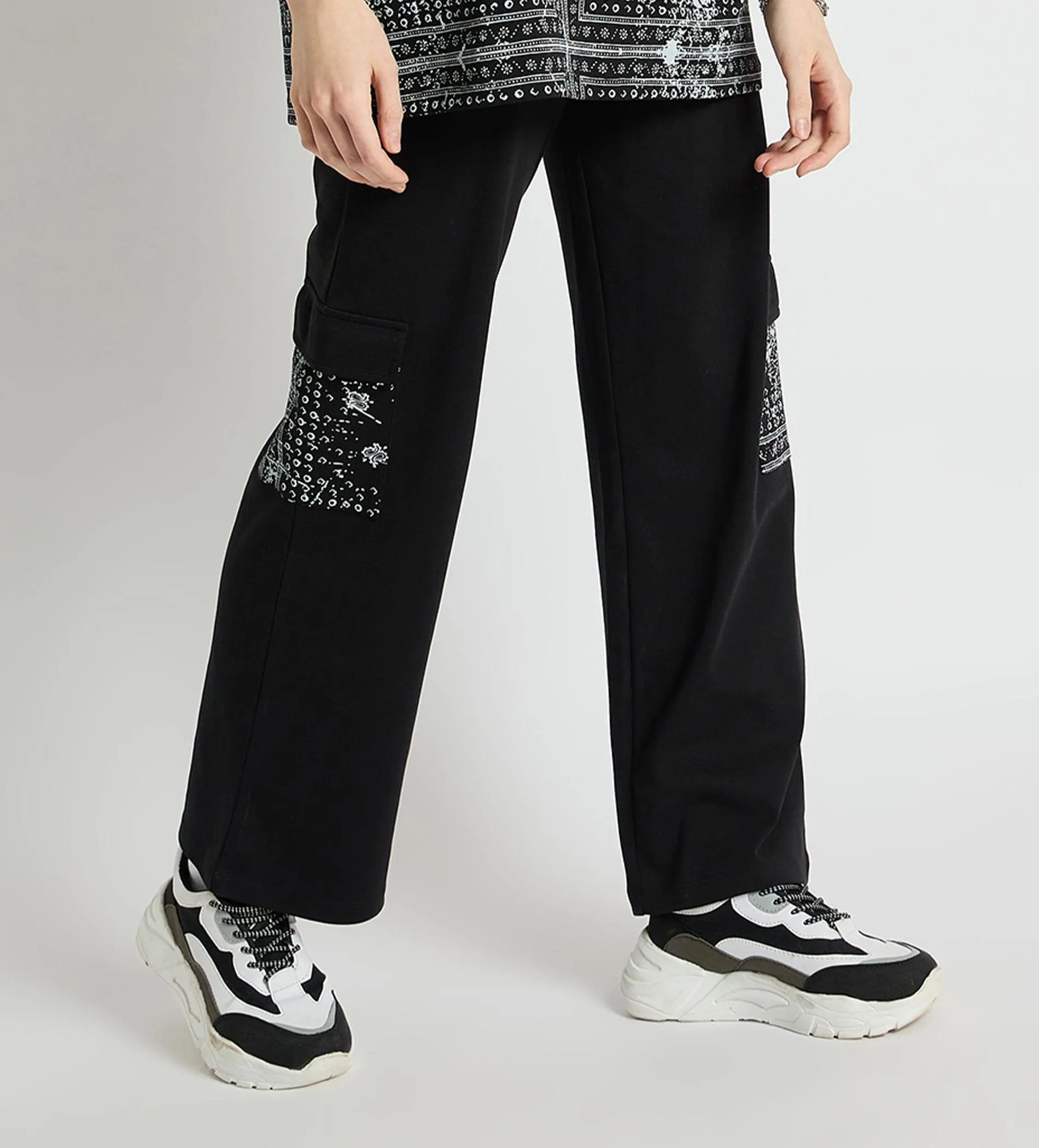 Mosaic Bandana Wide Leg Cargo Pants