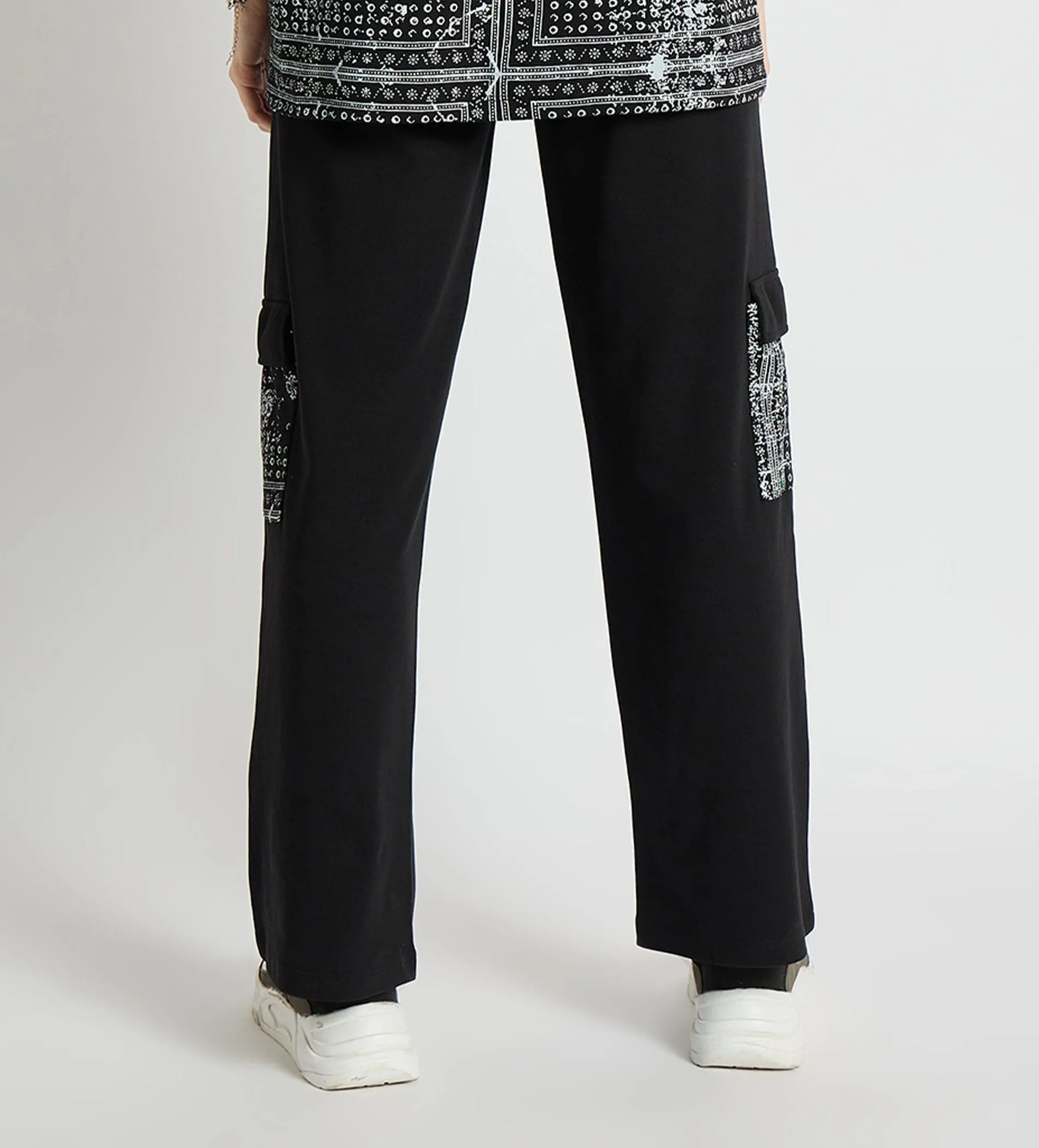 Mosaic Bandana Wide Leg Cargo Pants