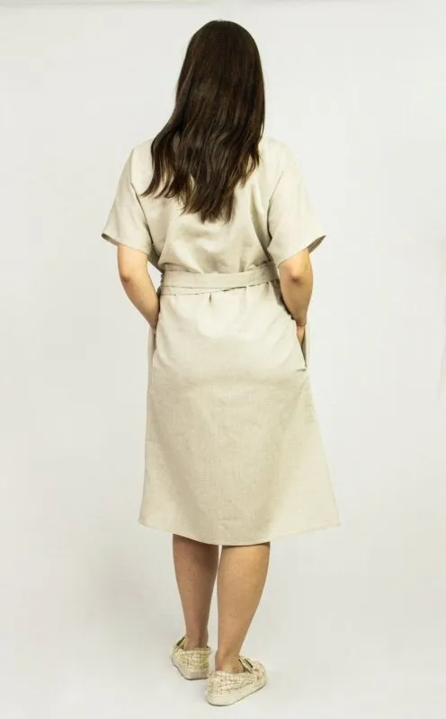 Natural Light linen wrap dress