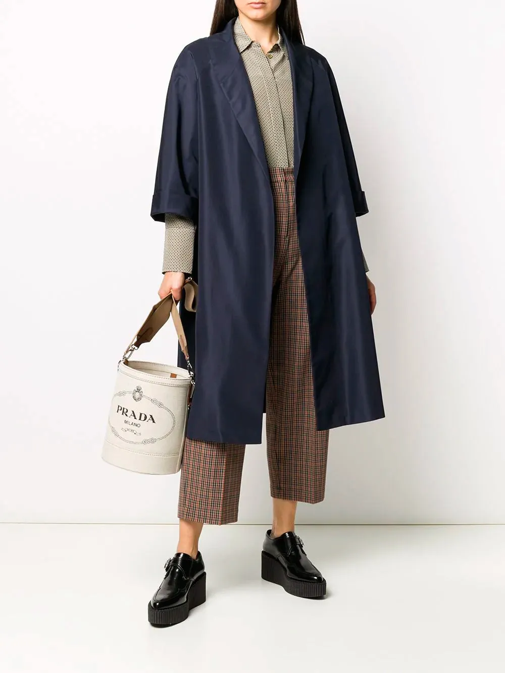 Navy blue oversized overcoat