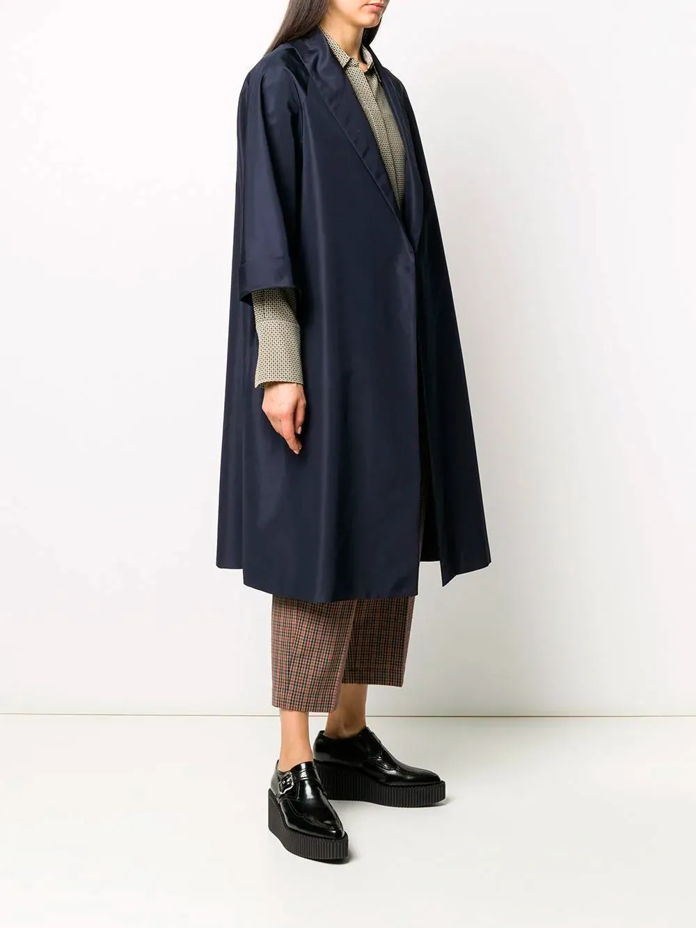 Navy blue oversized overcoat