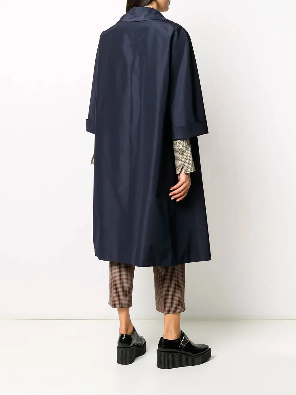 Navy blue oversized overcoat