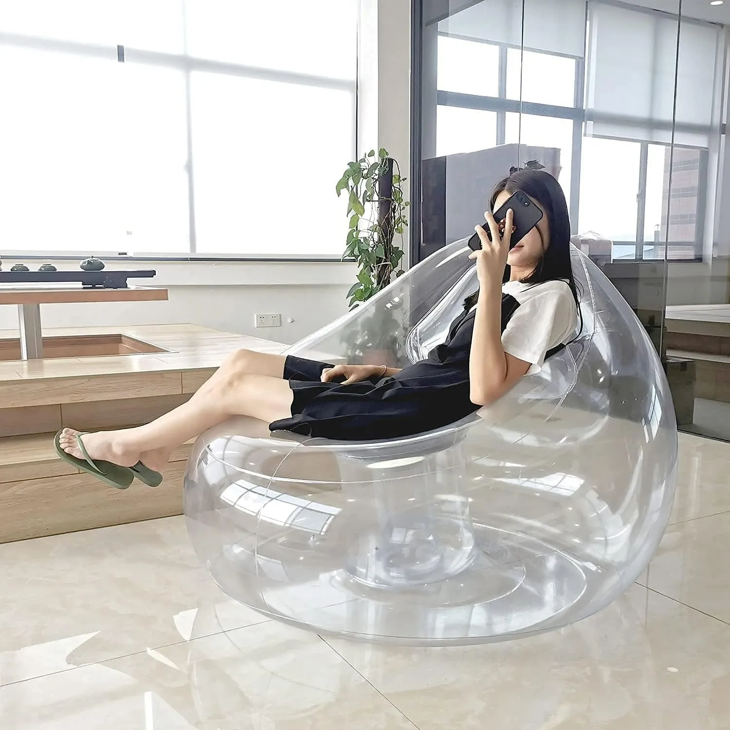 Nordic Style Inflatable Transparent Sofa - Blow Up Inflatable Couch  Bag Lazy Sofa Chair