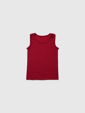 organic merino wool and silk kids tank - red