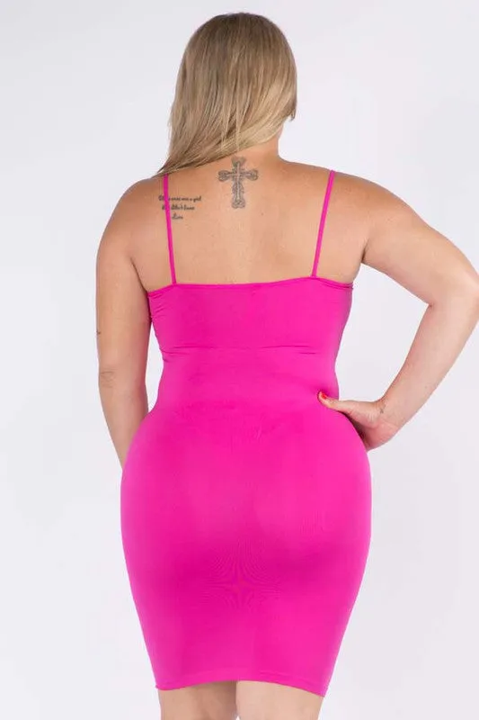 Plus Size Solid Seamless Long Cami Top/Dress