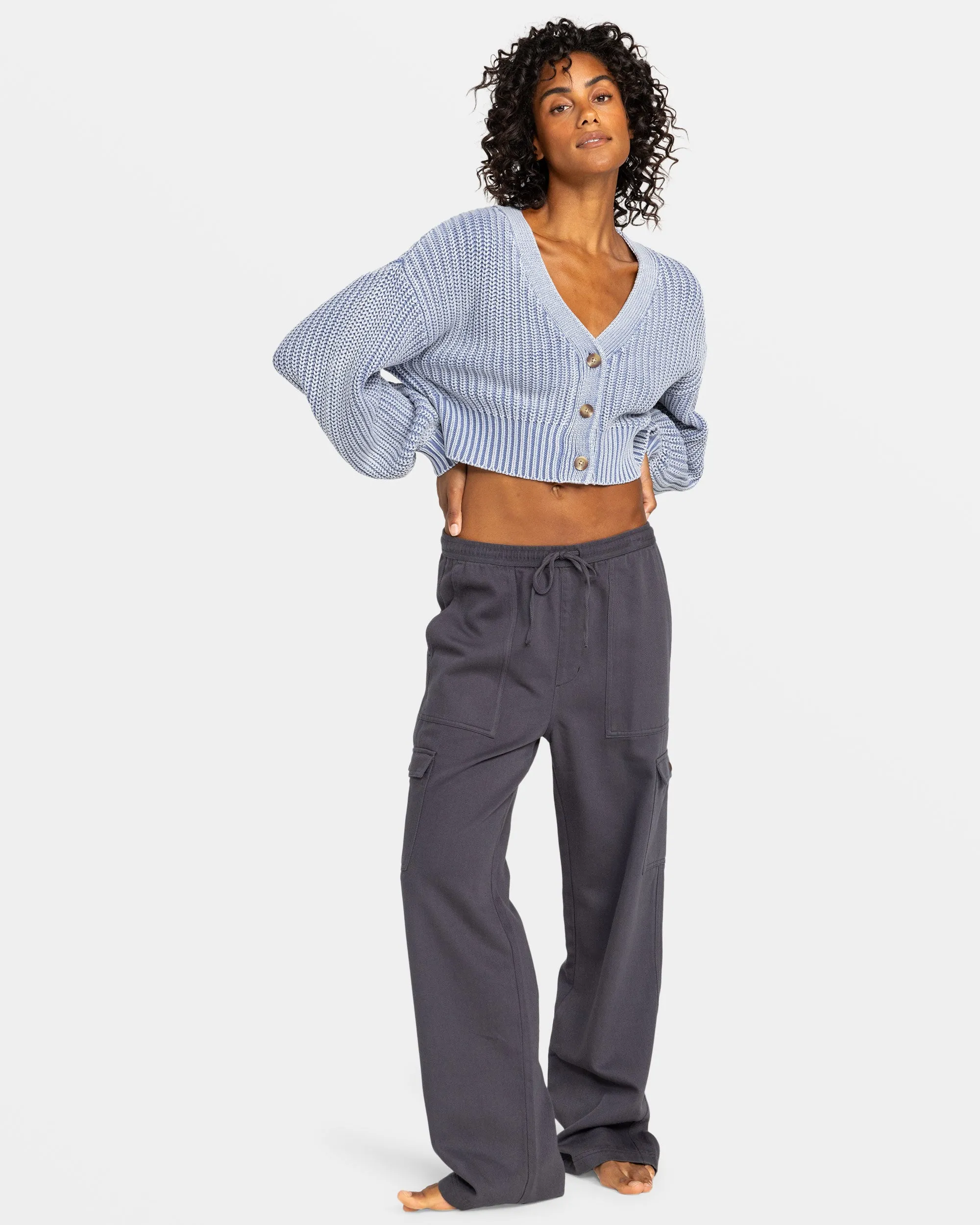 Precious Cargo Twill High Waisted Pants - Phantom