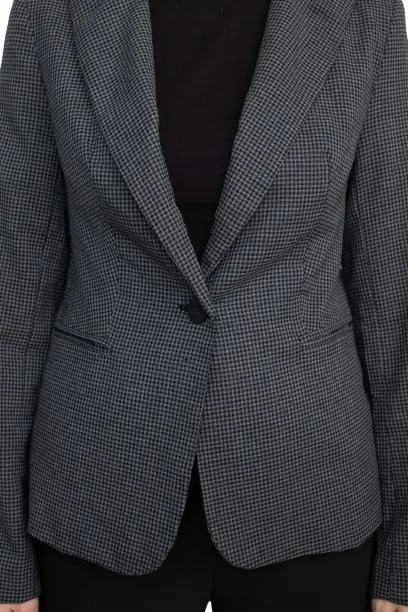 Premise Notched Collar One Button Knit Blazer