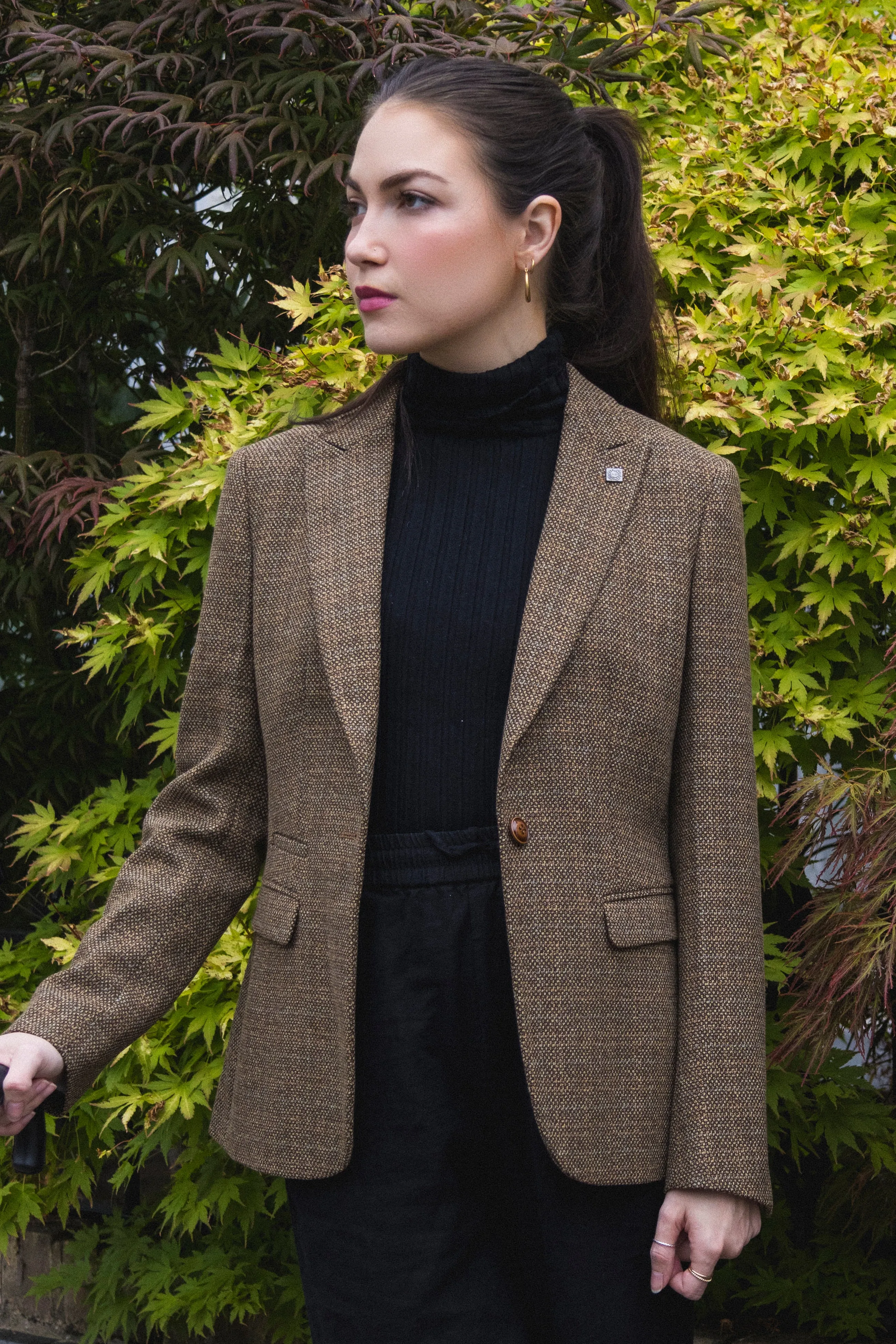 Ralph - Women's Brown Tweed Tailored Fit Blazer