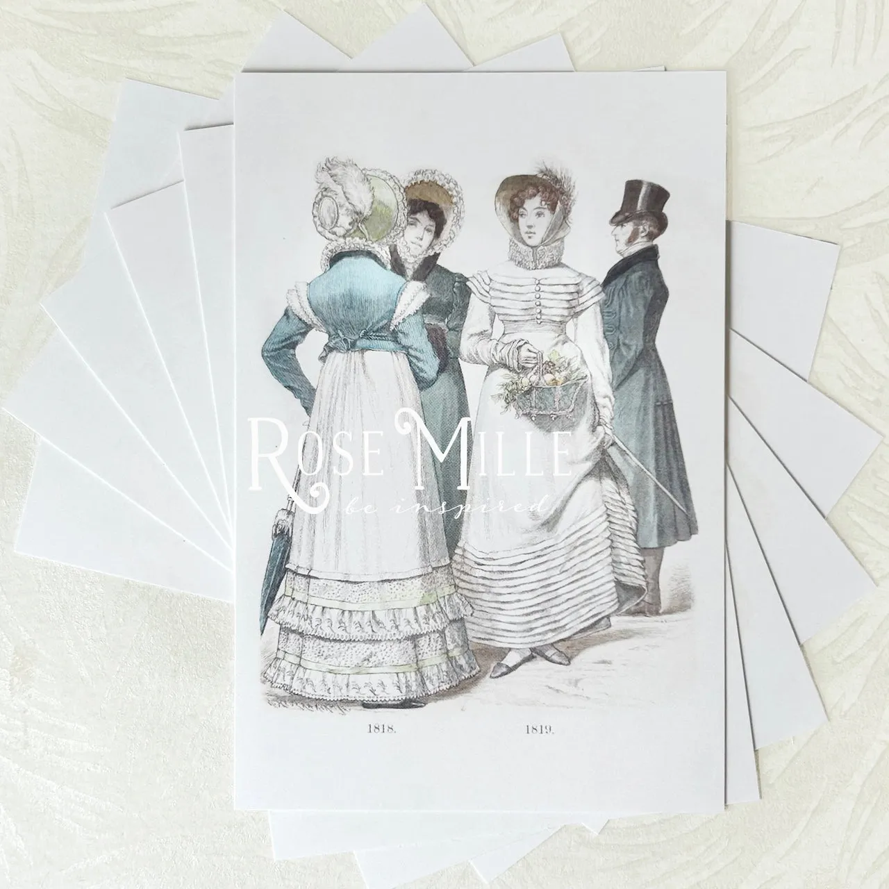 Regency Dress 1818 1819 - Layering PostCards